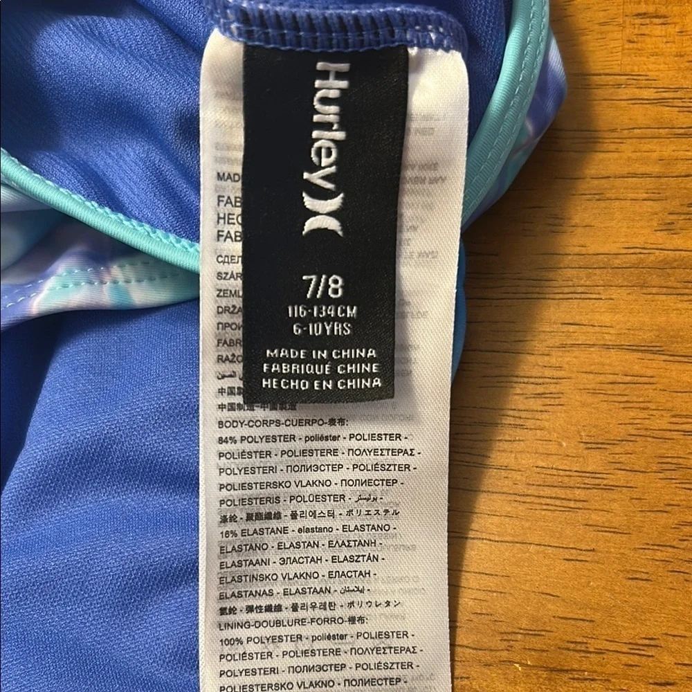 Hurley Blue and White One Piece Swimsuit